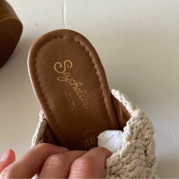 NWOT Seychelles Anthropologie Smoke Show Ivory Rope Woven Heels - Picture 4 of 8